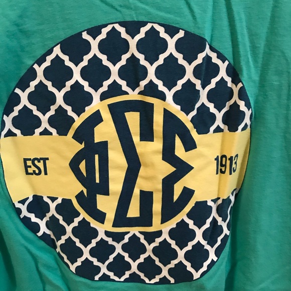 Seafoam Green Phi Sigma Sigma V Neck - Picture 3 of 3